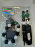 Black, Green, White Heart Themed Kit image 0