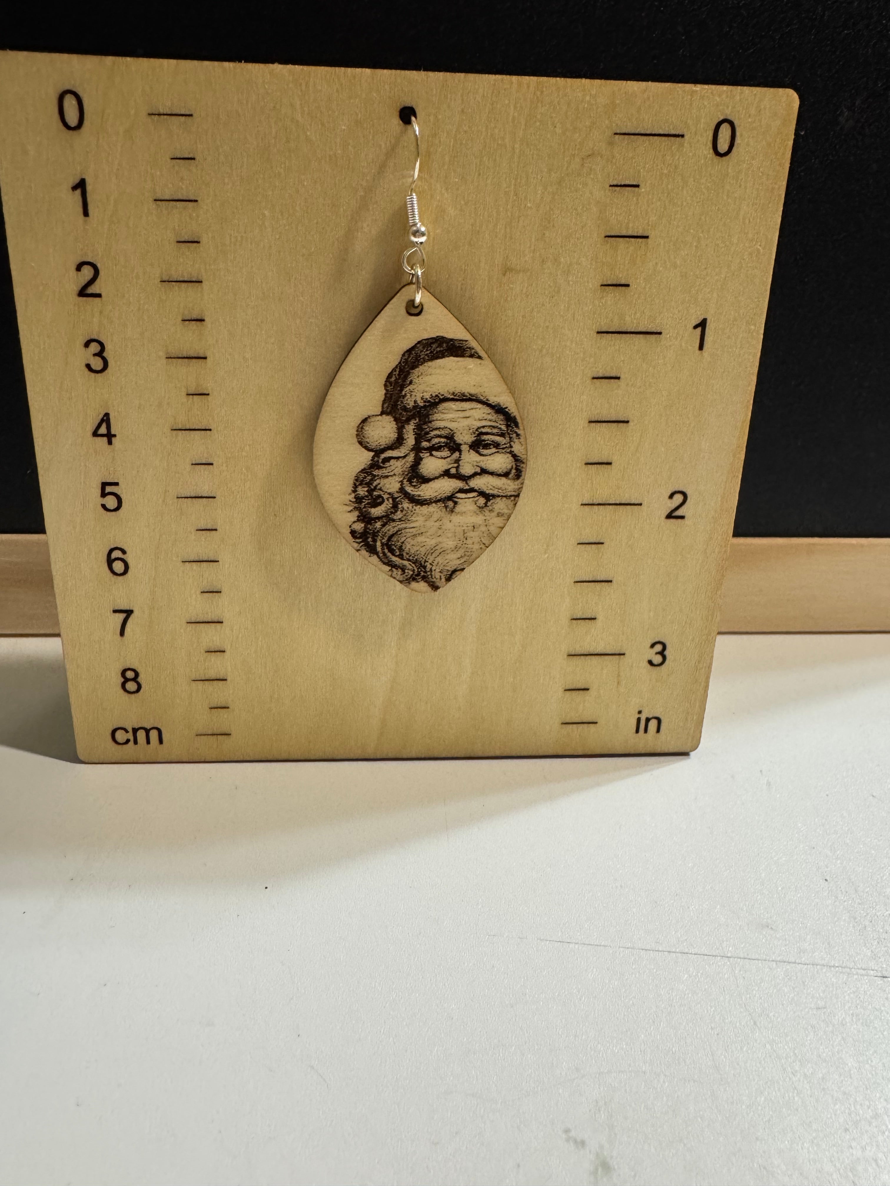 Santa Face Teardrop Earrings image 1
