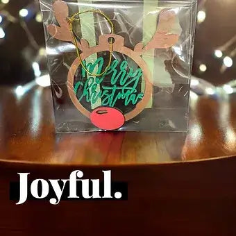 Merry Christmas Reindeer Christmas Ornament image 0