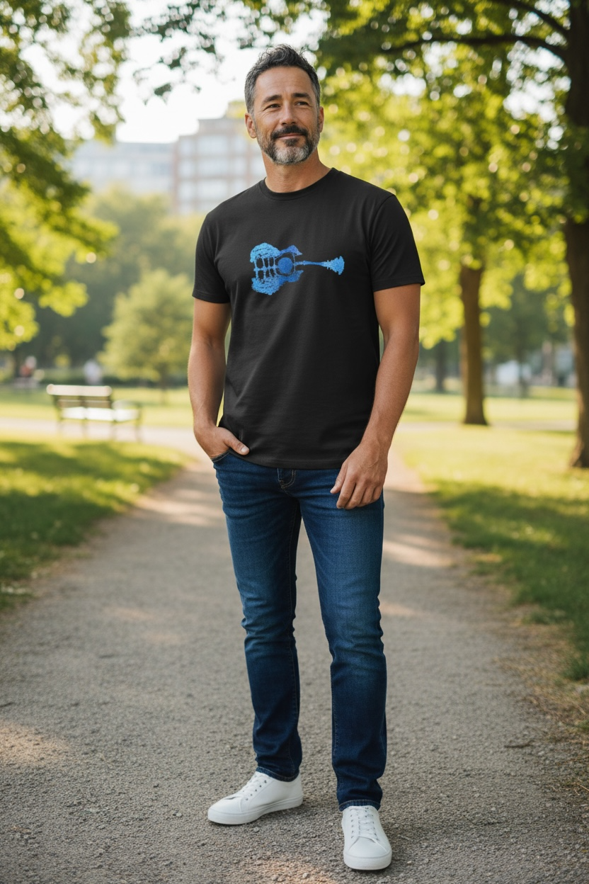 Guitar on the Water T Shirt image 0