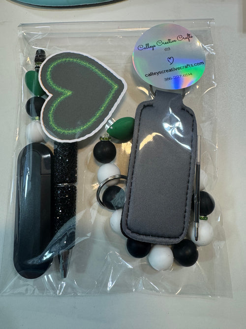 Black, Green, White Heart Themed Kit image 1