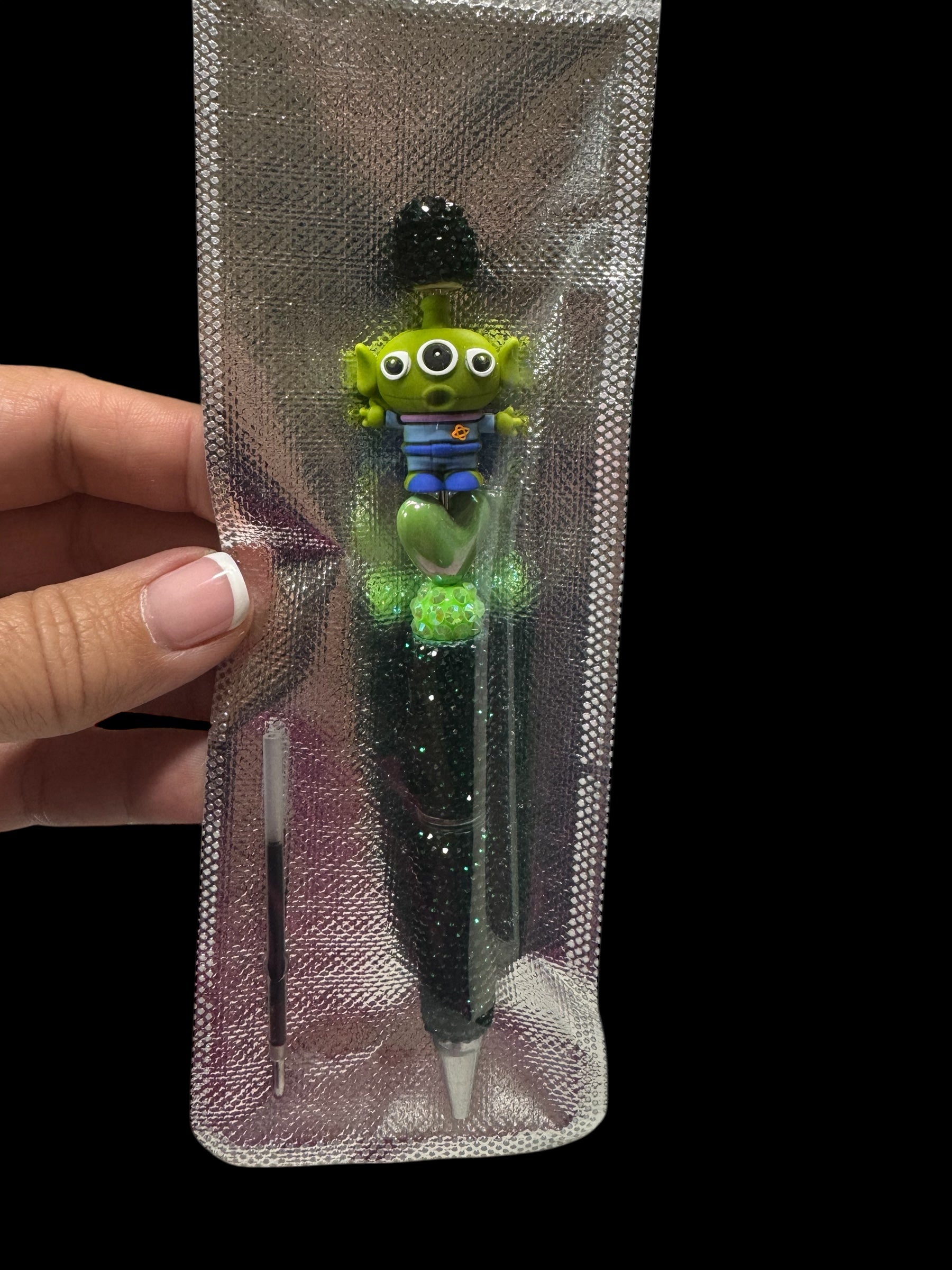 Green Alien Sparkle Pen image 0