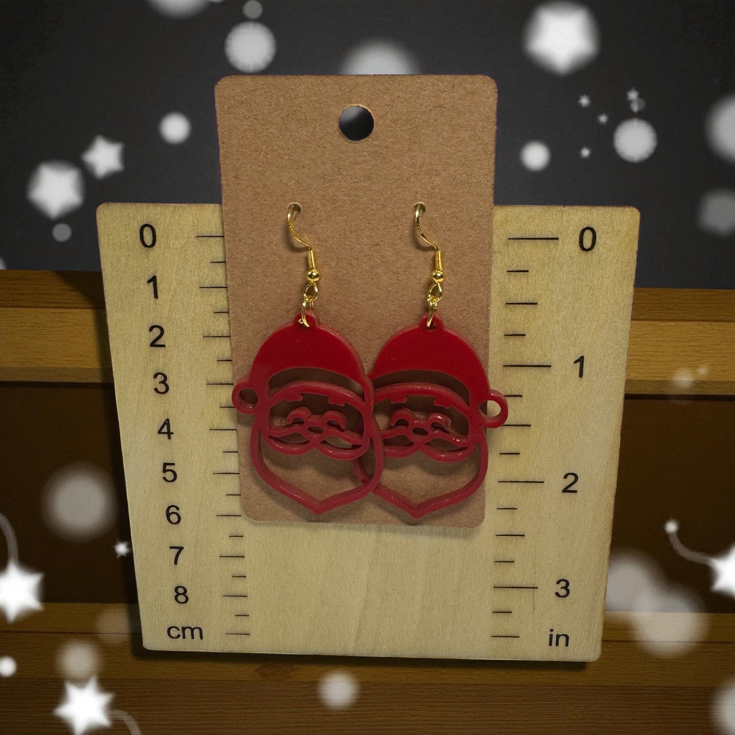 Santa Face Red Dangle Earring image 0