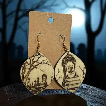 Halloween Cemetery Earrings image 0