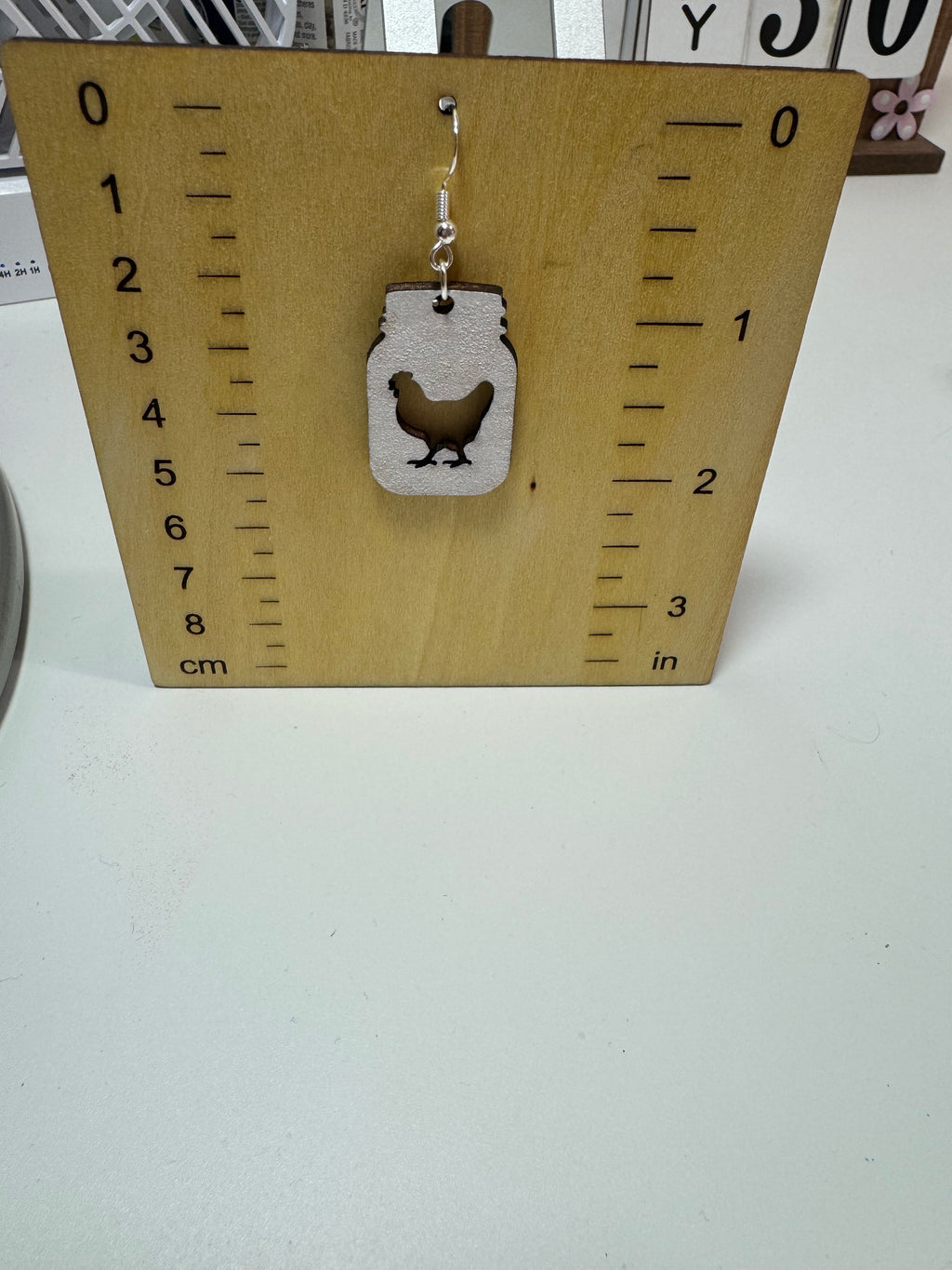 Mason Jar Chicken Earrings