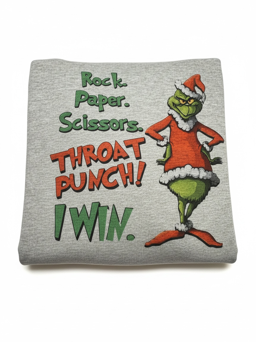 Grinch - Rock Paper Scissors Throat Punch I Win T Shirt
