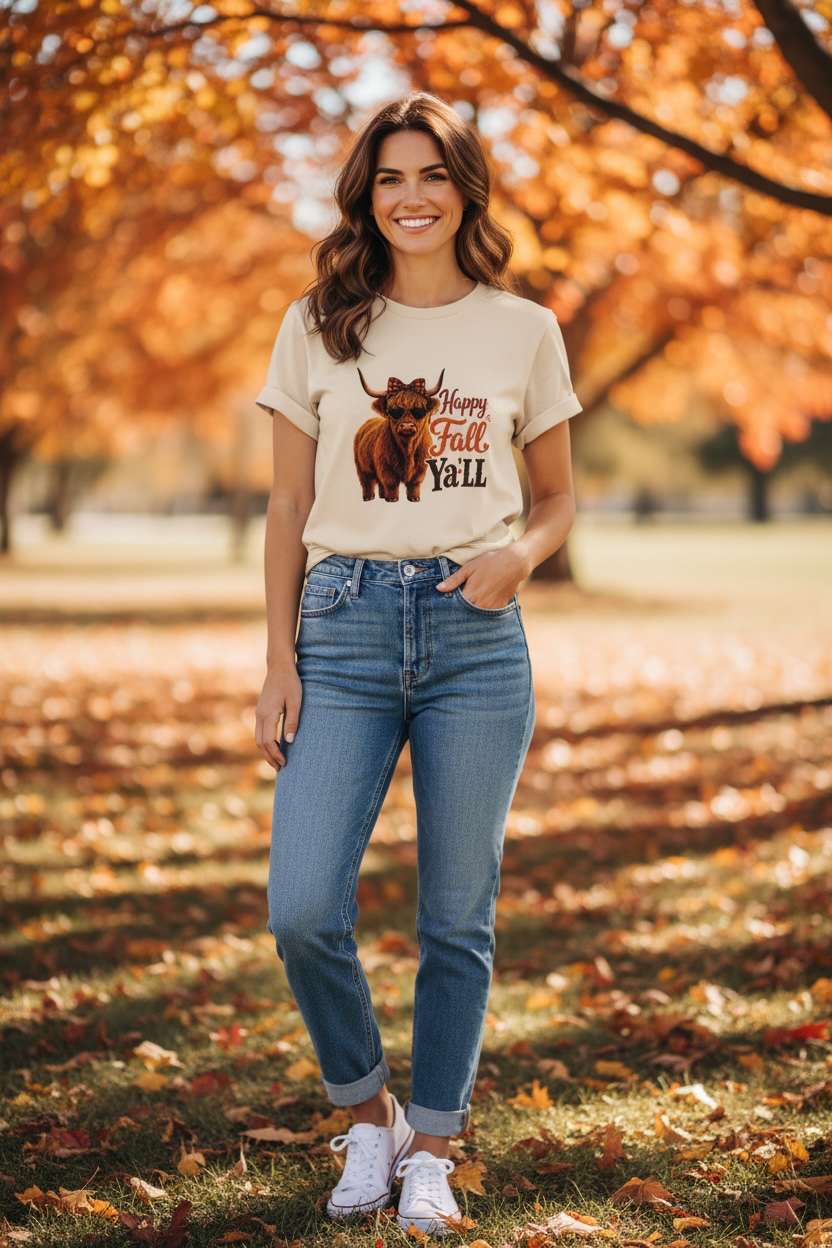 Hilander Cow - Happy Fall Ya'll
