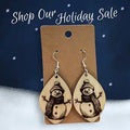 Teardrop stick snowman earrings image 0