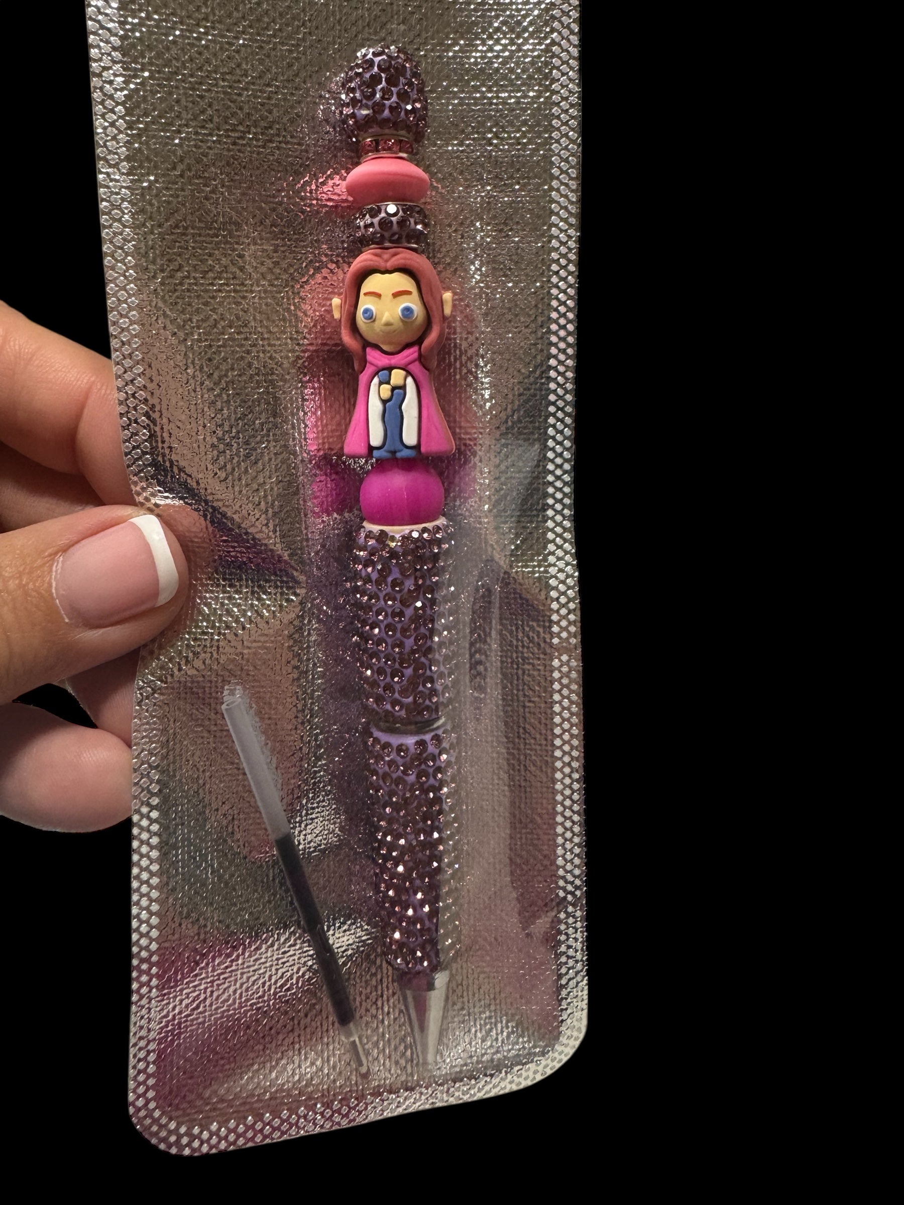 Princess Pen on purple sparkle image 0