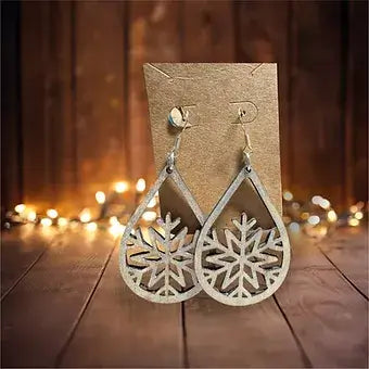 Snowflake Teardrop Earring image 0